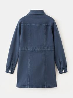 Mango Kids' Shirt Dress, Navy - view 2, Navy