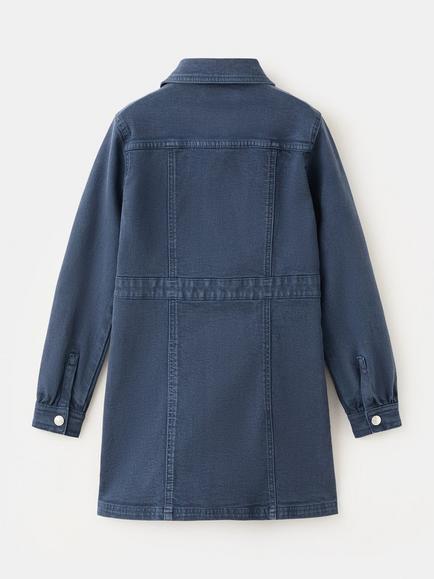 Mango Kids' Shirt Dress, Navy - view 2, Navy