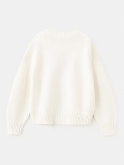 Mango Kids' Cotton Slogan Sweatshirt, Off White - view 2, Off White