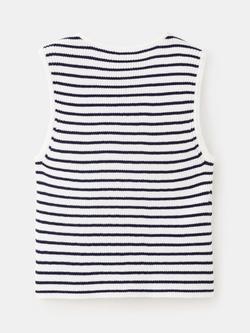 Mango Kids' Stripe Ribbed Vest, Off White - view 2, Off White
