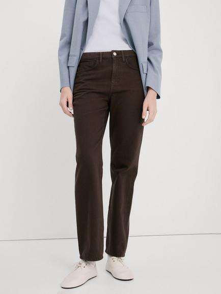 Mango Mid Rise Straight Jeans, Chocolate, Chocolate