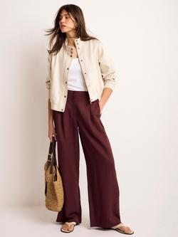 Mint Velvet Funnel Neck Bomber Jacket, Natural Stone - view 2, Natural Stone