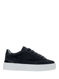 Mallet Lansbury Leather Lace Up Trainers, Black/White