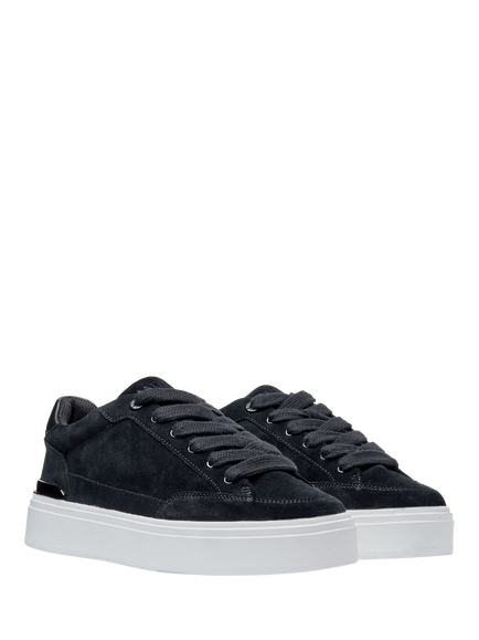 Mallet Lansbury Leather Lace Up Trainers - view 2, Black/White