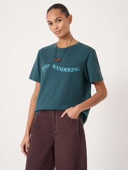 HUSH Just Wandering Graphic T-Shirt, Teal Blue, Teal Blue