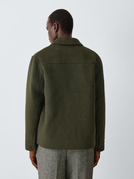 John Lewis Double Faced Wool Blend Chore Jacket, Olive - view 2, Olive (khaki)
