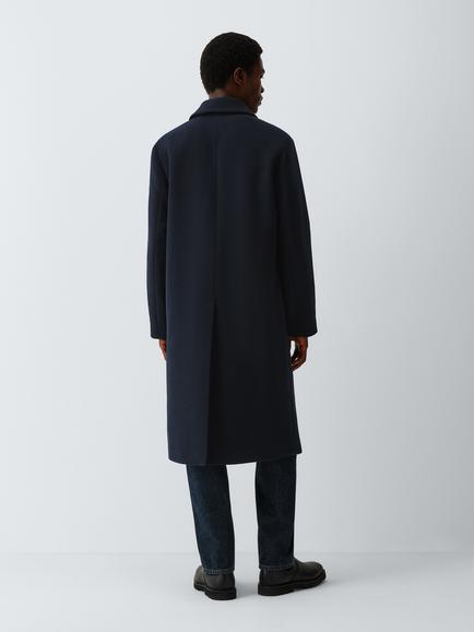 John Lewis Double Breasted Wool Blend Overcoat, Navy - view 2, Navy
