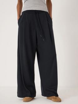 HUSH Taylor Wide Leg Trousers, Navy Blue, Navy Blue