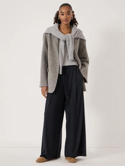 HUSH Taylor Wide Leg Trousers, Navy Blue - view 2, Navy Blue