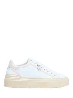 Mallet Lansbury TC Almond Dip Canvas Lace Up Trainers, White, White