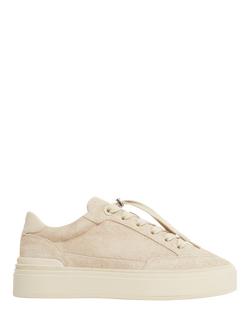 Mallet Lansbury Almond Hairy Suede Lace Up Trainers, Beige, Beige