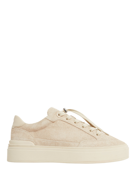 Mallet Lansbury Almond Hairy Suede Lace Up Trainers, Beige, Beige