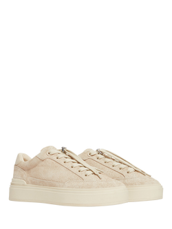 Mallet Lansbury Almond Hairy Suede Lace Up Trainers, Beige - view 2, Beige