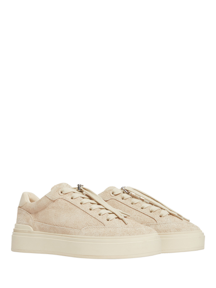Mallet Lansbury Almond Hairy Suede Lace Up Trainers, Beige - view 2, Beige