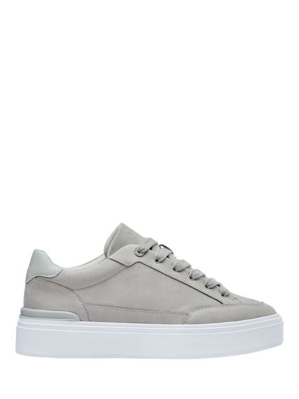 Mallet Lansbury Leather Lace Up Trainers, Beige