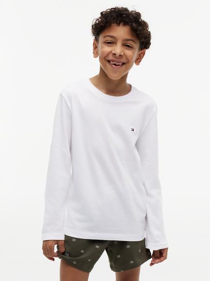 Tommy Hilfiger Kids' Long Sleeve Pyjama Tops, Pack of 2, Multi - view 2, Multi