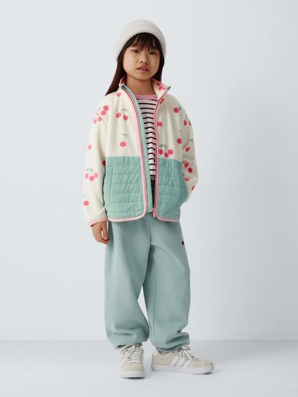 John Lewis Kids' Cherry Print Micro Fleece Jacket, Multi - view 2, Multi