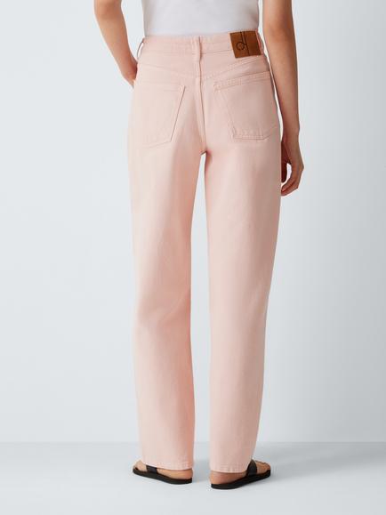John Lewis High Waist Wide Leg Jeans - view 2, Pink