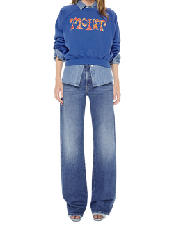 MOTHER The Concert Petal Logo Sweatshirt, Blue/Multi, Blue/Multi
