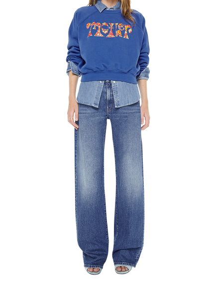MOTHER The Concert Petal Logo Sweatshirt, Blue/Multi, Blue/Multi
