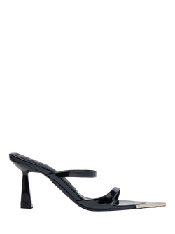Mallet Frederica Patent Leather Stiletto Heel Sandals, Black, Black