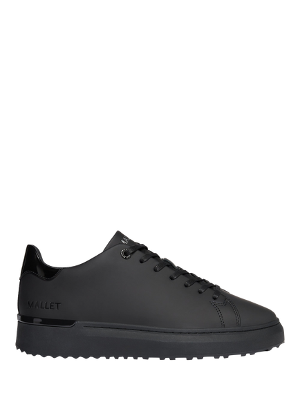 Mallet GRFTR Lite Leather Lace Up Trainers, Black, Black