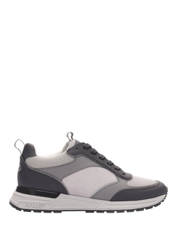 Mallet Bethnal Leather Lace-Up Trainers, Grey, Grey