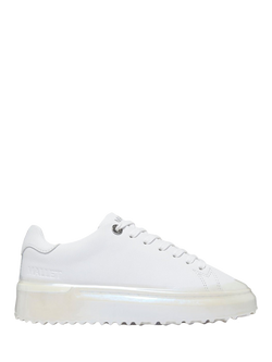 Mallet GRFTR Lite Iridescent Dip Leather Lace Up Trainers, White, White