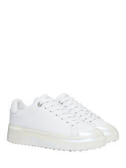 Mallet GRFTR Lite Iridescent Dip Leather Lace Up Trainers, White - view 2, White