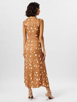 Whistles Deer Spot Maxi Dress containing LENZING™ ECOVERO™ Viscose, Brown/Multi - view 2, Brown/Multi