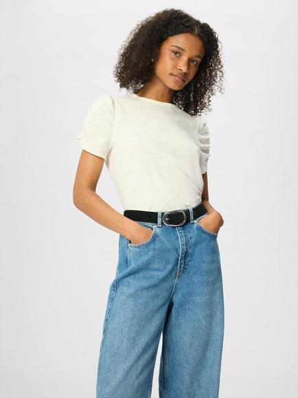 Whistles Cotton V-Neck T-Shirt, Ivory, Ivory
