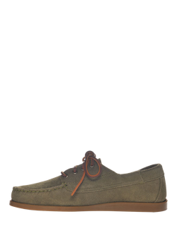 Sebago Askook Suede Boat Shoes, Green Military - view 2, Green Military