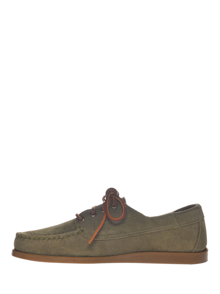 Sebago Askook Suede Boat Shoes, Green Military - view 2, Green Military
