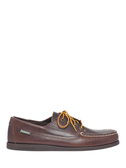 Sebago Askook Leather Boat Shoes, Dark Brown, Dark Brown