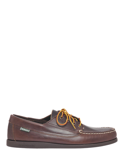 Sebago Askook Leather Boat Shoes, Dark Brown, Dark Brown