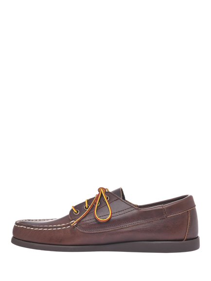 Sebago Askook Leather Boat Shoes, Dark Brown - view 2, Dark Brown