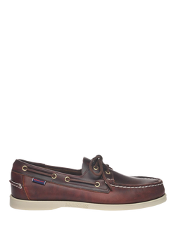 Sebago Portland Leather Boat Shoes, Brown Burgundy, Brown Burgundy