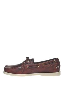 Sebago Portland Leather Boat Shoes, Brown Burgundy - view 2, Brown Burgundy