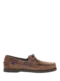 Sebago Dockside Portland Leather Boat Shoes, Total Brown Chocolate