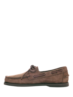 Sebago Dockside Portland Leather Boat Shoes - view 2, Total Brown Chocolate