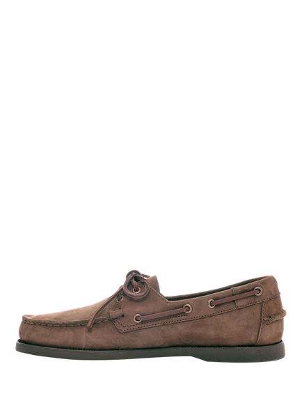 Sebago Dockside Portland Leather Boat Shoes - view 2, Total Brown Chocolate