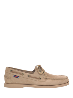 Sebago Dockside Portland Leather Boat Shoes, Dark Beige