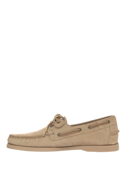 Sebago Dockside Portland Leather Boat Shoes - view 2, Dark Beige