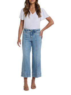 NYDJ Teresa Seam Detail Wide Leg Ankle Jeans, Mist Springs, Mist Springs