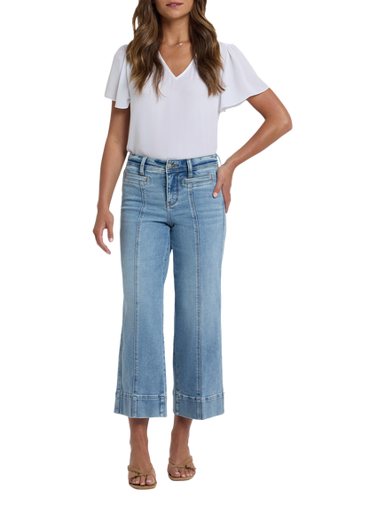 NYDJ Teresa Seam Detail Wide Leg Ankle Jeans, Mist Springs, Mist Springs