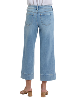 NYDJ Teresa Seam Detail Wide Leg Ankle Jeans, Mist Springs - view 2, Mist Springs