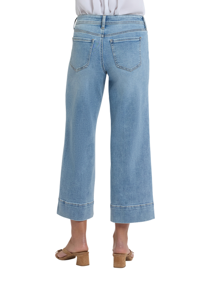 NYDJ Teresa Seam Detail Wide Leg Ankle Jeans, Mist Springs - view 2, Mist Springs