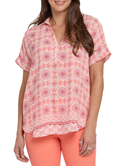 NYDJ Becky Paloma Short Sleeve Top, The Paloma, The Paloma