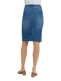 NYDJ High Rise Rounded Pocket Denim Skirt, Wild River - view 2, Wild River