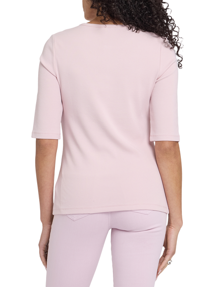 NYDJ Henley Ribbed Top, Rock Flower - view 2, Rock Flower